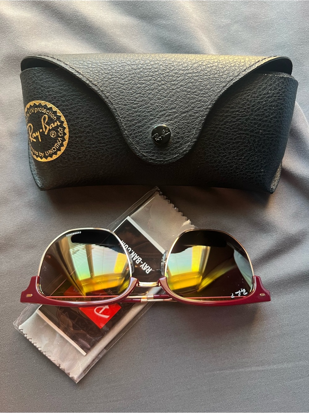 Ray-Ban Sunglasses CHROMANCE - New Clubmaster RB4416-F / Red NEW